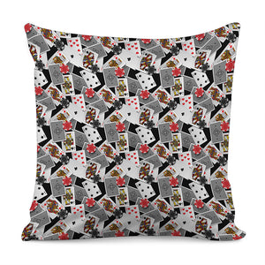 Casino Card And Chip Pattern Print Pillow Cover