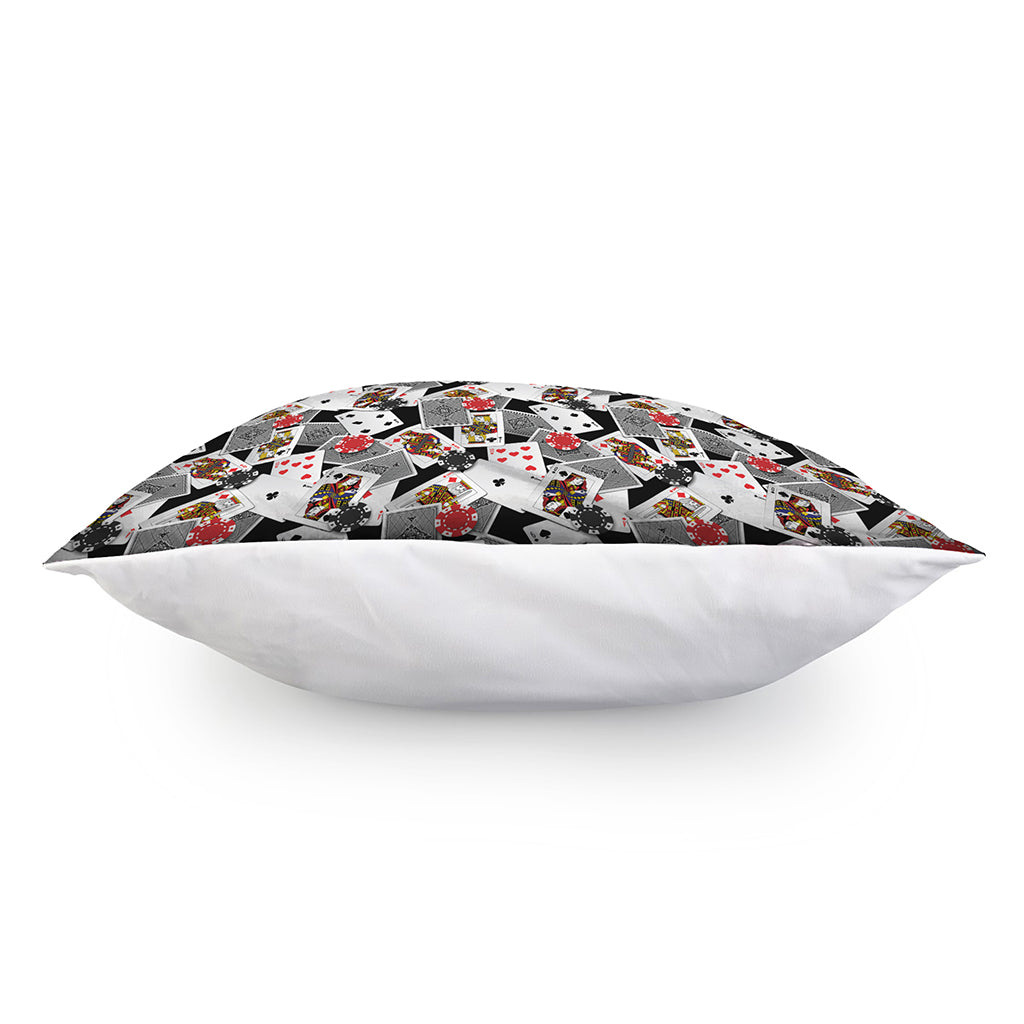 Casino Card And Chip Pattern Print Pillow Cover