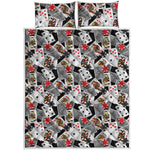 Casino Card And Chip Pattern Print Quilt Bed Set