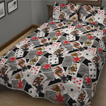 Casino Card And Chip Pattern Print Quilt Bed Set