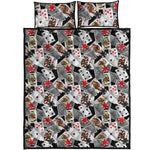 Casino Card And Chip Pattern Print Quilt Bed Set