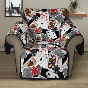 Casino Card And Chip Pattern Print Recliner Protector