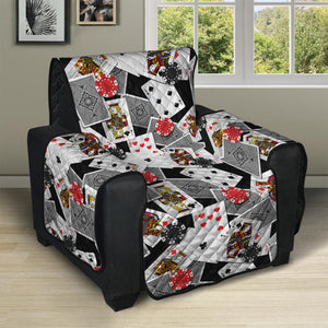 Casino Card And Chip Pattern Print Recliner Protector