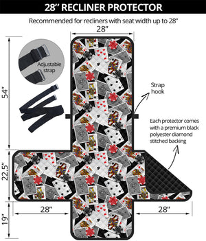 Casino Card And Chip Pattern Print Recliner Protector