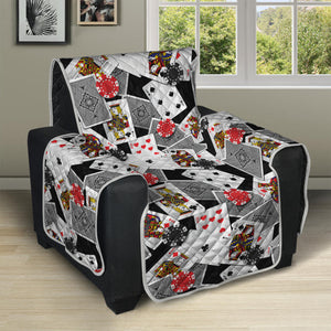 Casino Card And Chip Pattern Print Recliner Protector