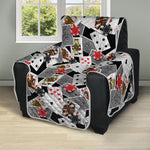 Casino Card And Chip Pattern Print Recliner Protector