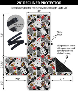 Casino Card And Chip Pattern Print Recliner Protector