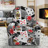 Casino Card And Chip Pattern Print Recliner Slipcover