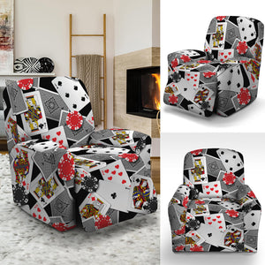 Casino Card And Chip Pattern Print Recliner Slipcover