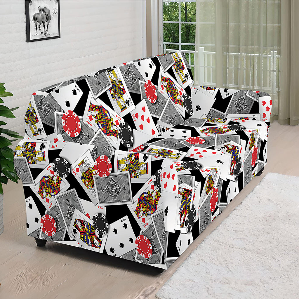 Casino Card And Chip Pattern Print Sofa Cover