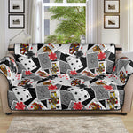 Casino Card And Chip Pattern Print Sofa Protector