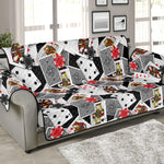 Casino Card And Chip Pattern Print Sofa Protector