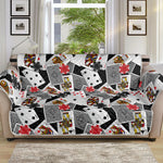 Casino Card And Chip Pattern Print Sofa Protector