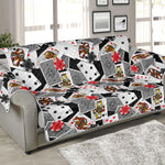 Casino Card And Chip Pattern Print Sofa Protector