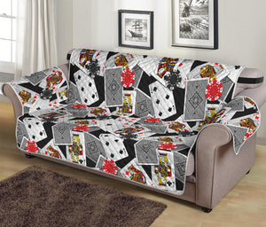 Casino Card And Chip Pattern Print Sofa Protector