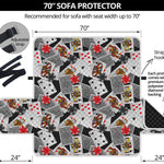 Casino Card And Chip Pattern Print Sofa Protector