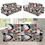 Casino Card And Chip Pattern Print Sofa Slipcover