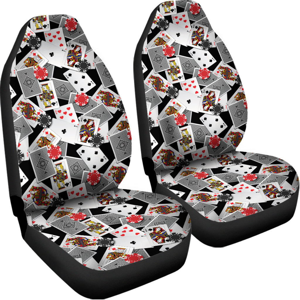 Casino Card And Chip Pattern Print Universal Fit Car Seat Covers