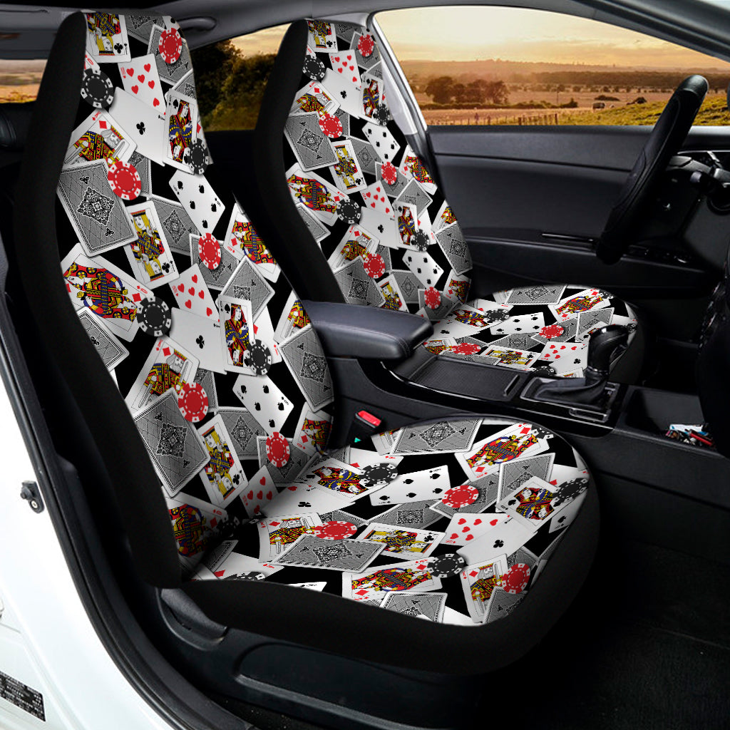 Casino Card And Chip Pattern Print Universal Fit Car Seat Covers