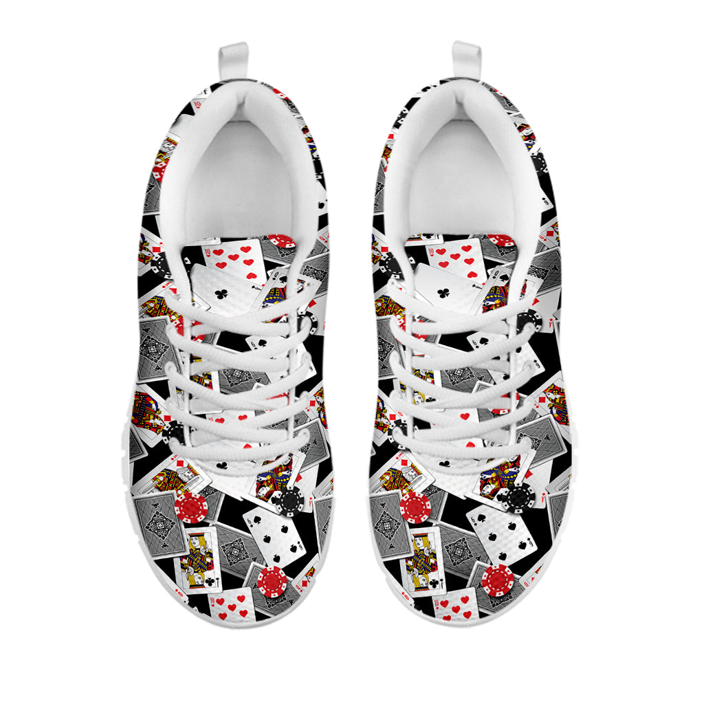 Casino Card And Chip Pattern Print White Sneakers