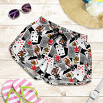 Casino Card And Chip Pattern Print Women's Shorts