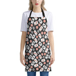 Casino Chip And Card Pattern Print Apron