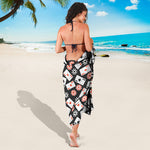 Casino Chip And Card Pattern Print Beach Sarong Wrap