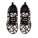 Casino Chip And Card Pattern Print Black Sneakers