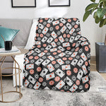 Casino Chip And Card Pattern Print Blanket