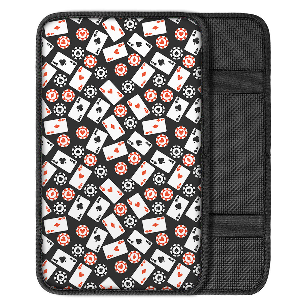 Casino Chip And Card Pattern Print Car Center Console Cover