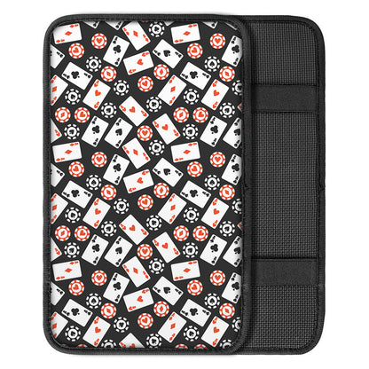 Casino Chip And Card Pattern Print Car Center Console Cover
