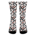 Casino Chip And Card Pattern Print Crew Socks