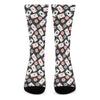 Casino Chip And Card Pattern Print Crew Socks