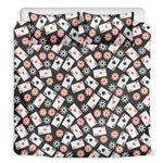 Casino Chip And Card Pattern Print Duvet Cover Bedding Set