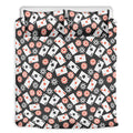 Casino Chip And Card Pattern Print Duvet Cover Bedding Set