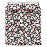 Casino Chip And Card Pattern Print Duvet Cover Bedding Set