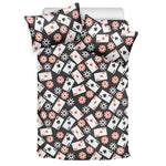 Casino Chip And Card Pattern Print Duvet Cover Bedding Set