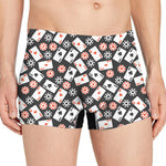 Casino Chip And Card Pattern Print Men's Boxer Briefs
