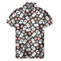 Casino Chip And Card Pattern Print Men's Short Sleeve Shirt