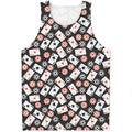 Casino Chip And Card Pattern Print Men's Tank Top