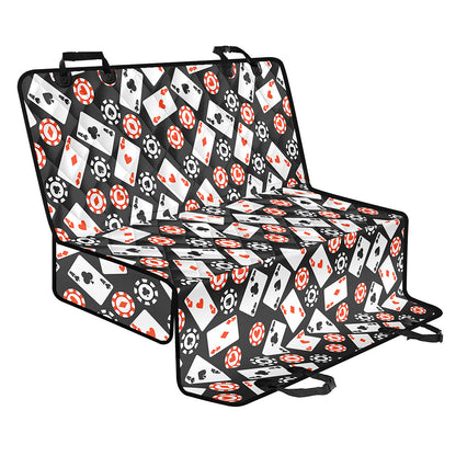 Casino Chip And Card Pattern Print Pet Car Back Seat Cover