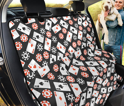 Casino Chip And Card Pattern Print Pet Car Back Seat Cover