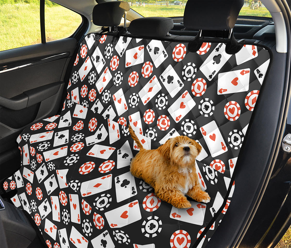 Casino Chip And Card Pattern Print Pet Car Back Seat Cover