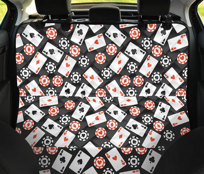 Casino Chip And Card Pattern Print Pet Car Back Seat Cover