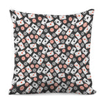 Casino Chip And Card Pattern Print Pillow Cover