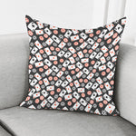 Casino Chip And Card Pattern Print Pillow Cover