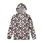 Casino Chip And Card Pattern Print Pullover Hoodie