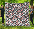 Casino Chip And Card Pattern Print Quilt