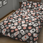 Casino Chip And Card Pattern Print Quilt Bed Set