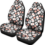 Casino Chip And Card Pattern Print Universal Fit Car Seat Covers